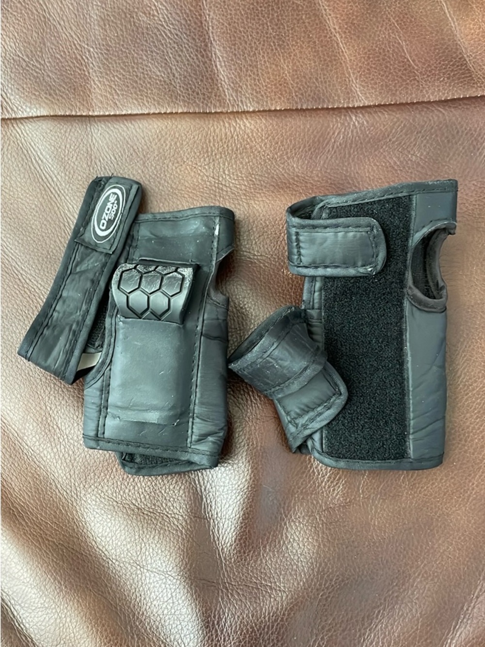 Kids Black Protective Wrist Guards with Velcro Closure